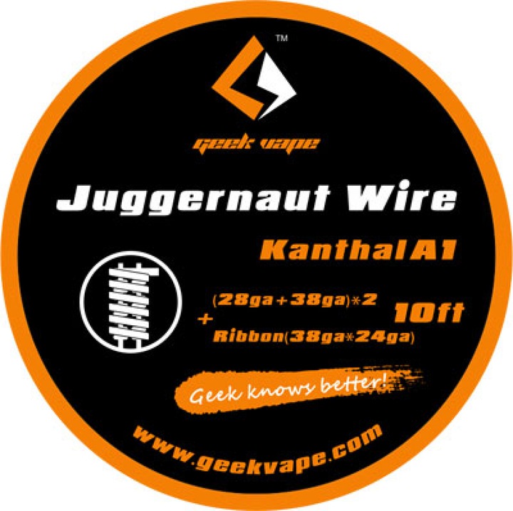 Actual product image Geek Vape Juggernaut Kanthal A1 28ga+ 38ga x2 + Ribbon 38ga x 24ga (1 x)