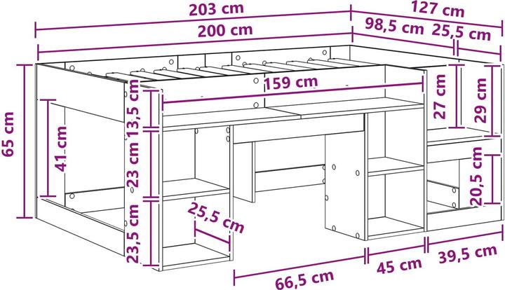Produktbild vidaXL Bettrahmen (100 x 200 cm)