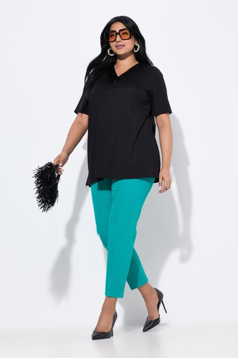 Actual product image Ulla Popken Cropped Stretch Blend Elastic Waistband Pants (46)