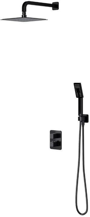 Omnires parma - doucheset met inbouwthermostaat, inbouwdeel, 20x20 cm, 3 stralen, mat zwart