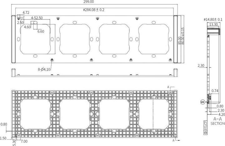 Produktbild Sonoff Quadruple Mounting Frame for Installing M5-80 Wall Switches