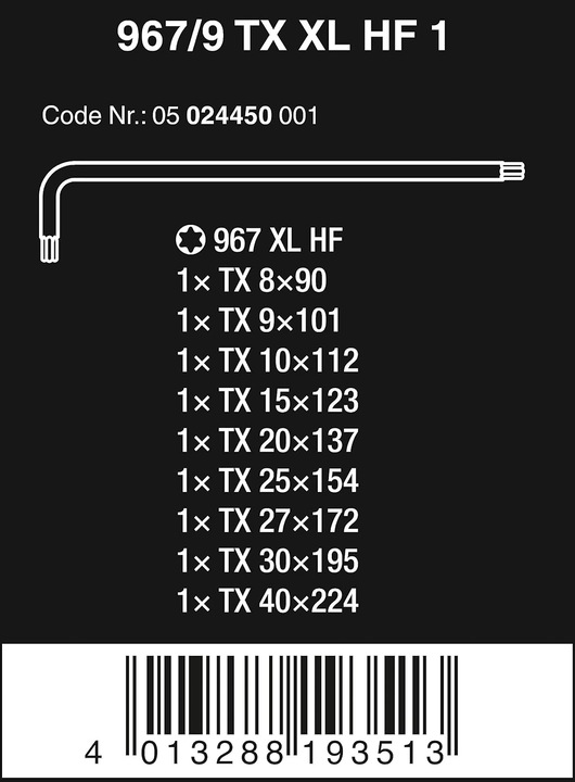 Produktbild Wera 967/9 Tx XL Hf 1