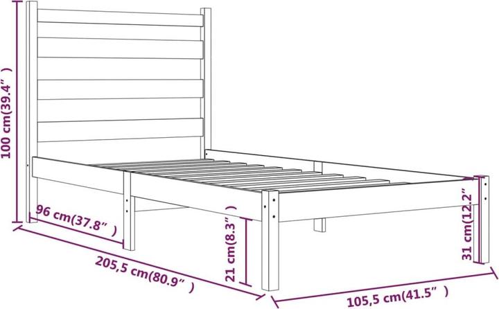Image du produit vidaXL Bettgestell (100 x 200 cm)