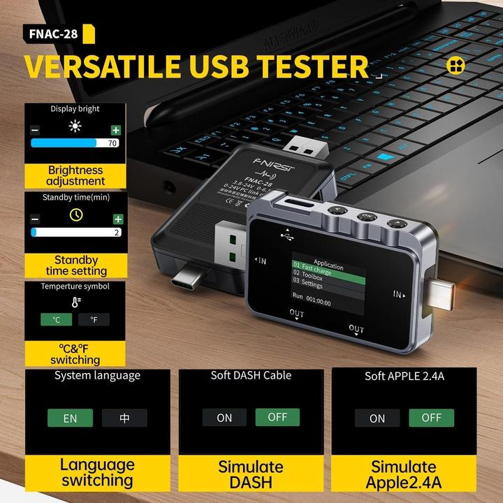 Actual product image Fnirsi USB-Tester