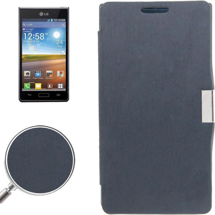 Produktbild König Design Handyhülle Tasche für LG Optimus L7 / P700 dunkelblau gebürstet (LG Optimus L7)