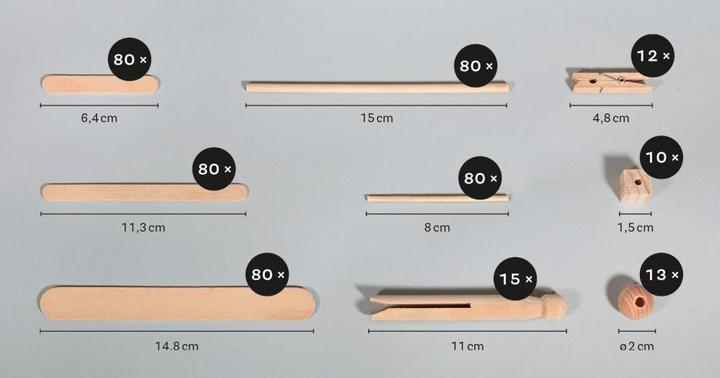 Produktbild Rayher Basic-Bastelbox Holz, 450 Teile