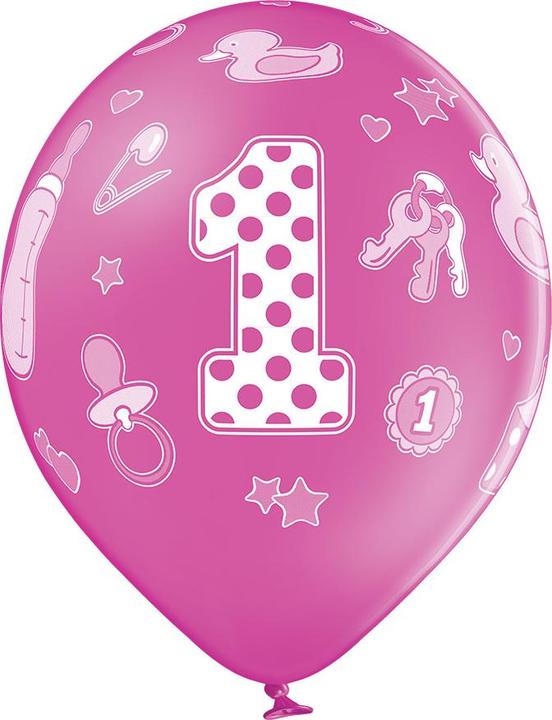 Actual product image Amscan Balloons, 6 pieces, assorted, number 1 (6x)