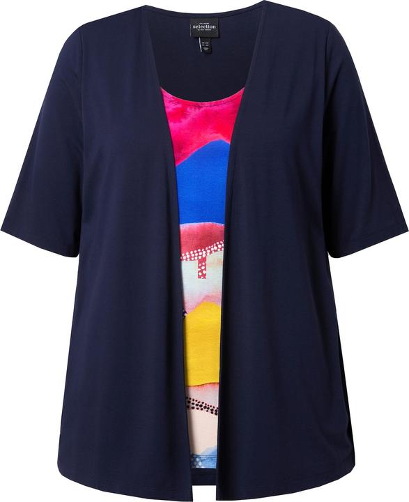 Actual product image Ulla Popken Layered Look 3/4 Sleeve Tee (46, 48)