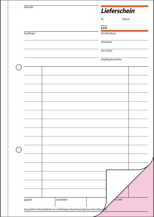 Productafbeelding Sigel Formulier voor leveringsbon Papierformaat: DIN A5 Zelfkopiërend: Nee (50 x)