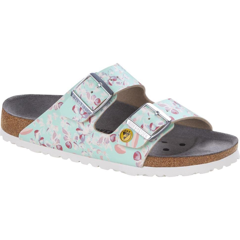Birkenstock, Sicherheitsschuhe, Arizona Flower Field Mint ESD-Sandalen (43)