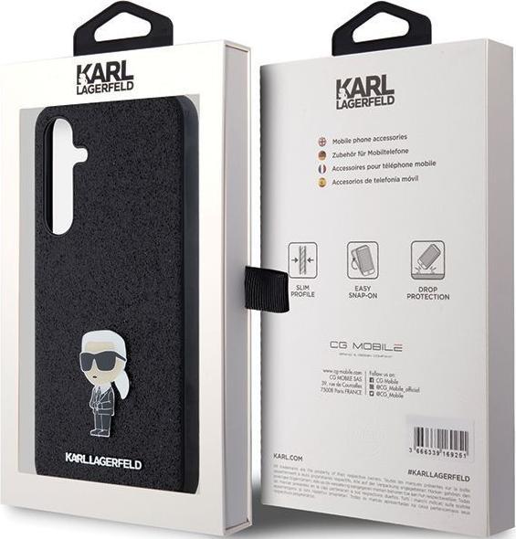 Produktbild Karl Lagerfeld KLHCSA35GKNPSK A35 A356 czarny/black hardcase Fixed Glitter Ikonik Logo Metal Pin (Samsung Galaxy A35)