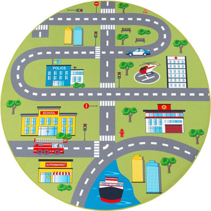Produktbild TT Home Kinderzimmerteppich Teppich Junge Mädchen Kinderteppich Baby Rutschfest Strasse (200 cm)