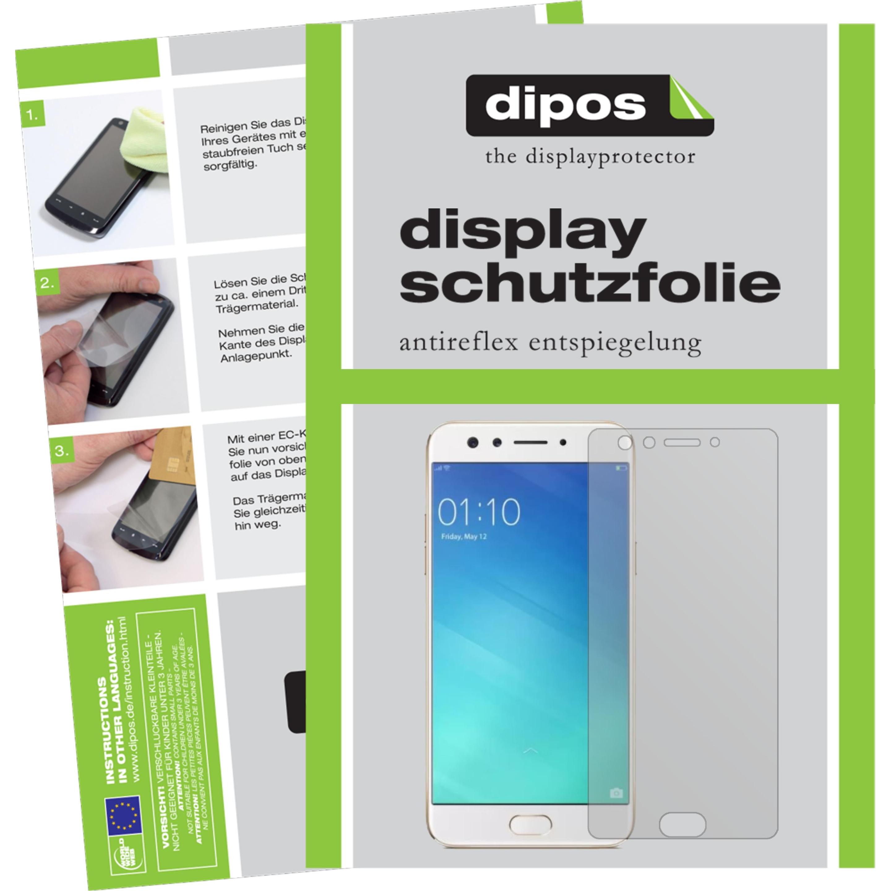 Dipos Displayschutzfolie Antireflex (2 Stück, Oppo F3), Smartphone Schutzfolie, Transparent