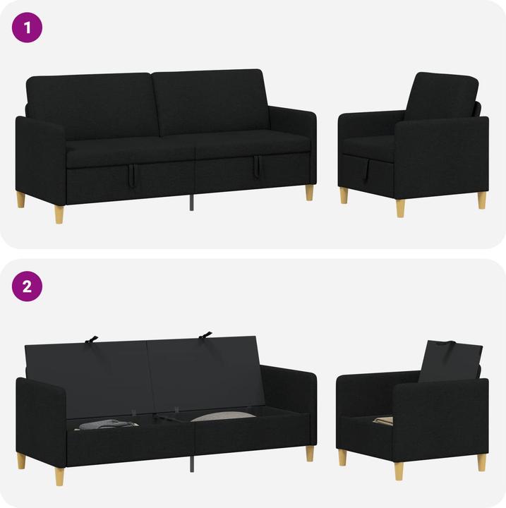 Produktbild vidaXL Sofa Set (1-Sitzer, 3-Sitzer)