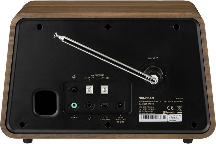 Immagine prodotto Sangean Mobile in legno Premium WR-101 Radio da tavolo AM, FM Bluetooth®, AUX, FM Noce (Bluetooth)