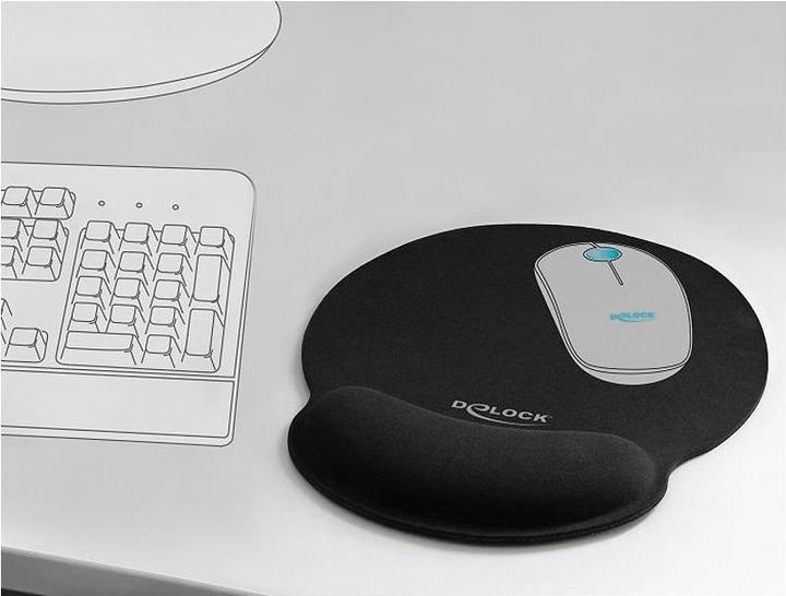 Image du produit Delock Tapis de souris avec repose-poignets rond noir (S)
