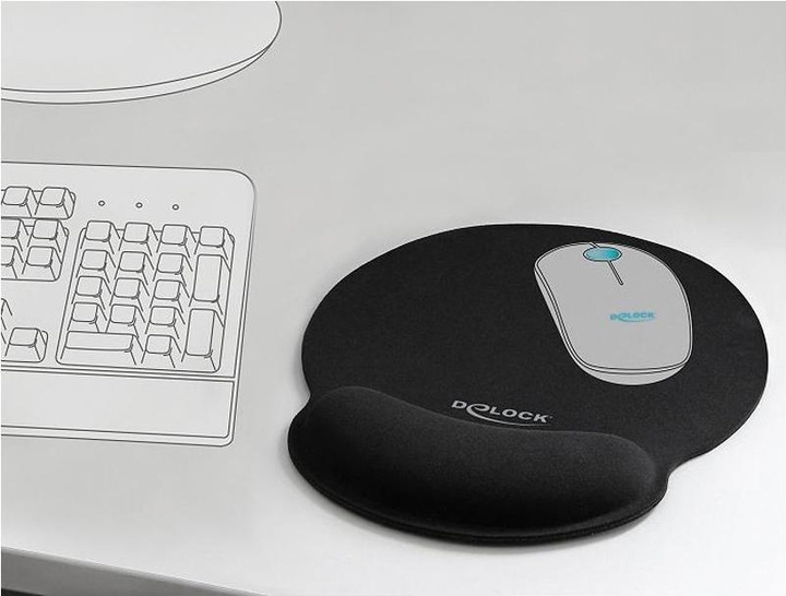 Actual product image Delock Mouse pad with palm rest round black (S)