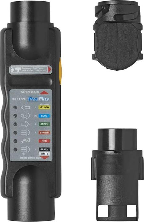 Actual product image ProPlus Plug tester 7-pole set with 2 adapters in blister pack