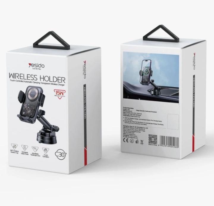 Actual product image Yesido 15W Suction Cup Car Wireless Charging Holder