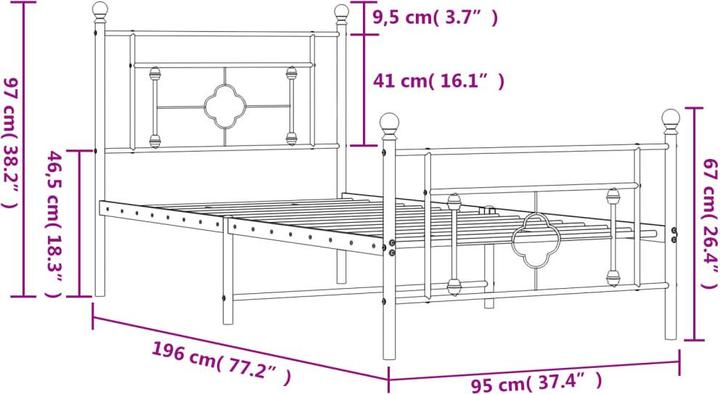 Image du produit vidaXL Bettgestell (90 x 190 cm)