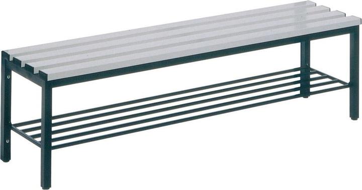 Actual product image C+P BASIC cloakroom bench, without back rest, with shoe rack, plastic, length 1960 (196 cm)
