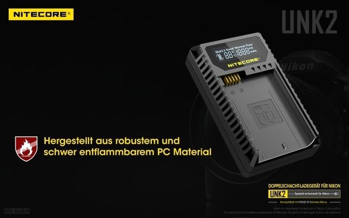 Produktbild Nitecore UNK2 - für Nikon Cameras (Kamera Akku Ladegerät)