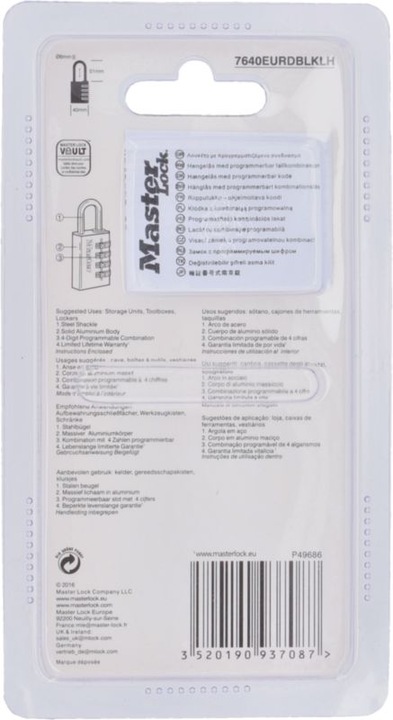 Image du produit Master Lock combination lock