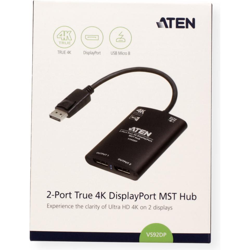 Thumbnail - Aten VS92DP Video-Verteiler (Splitter), Audio Adapter, Schwarz