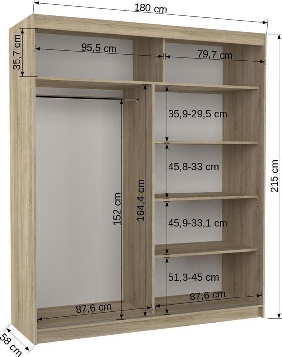 Immagine prodotto ADRK Furniture Morgan (180 x 58 x 215 cm)