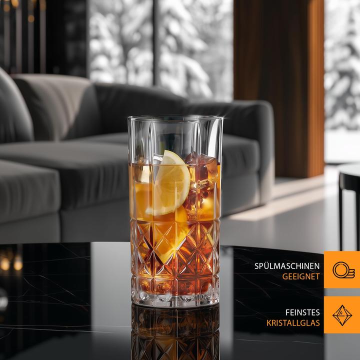 Actual product image Nachtmann Long drink tumbler Highland 37.5 cl 15.1cm Ø7.7cm Set of 4 (3.75 dl, 4 x, Long drink glasses)