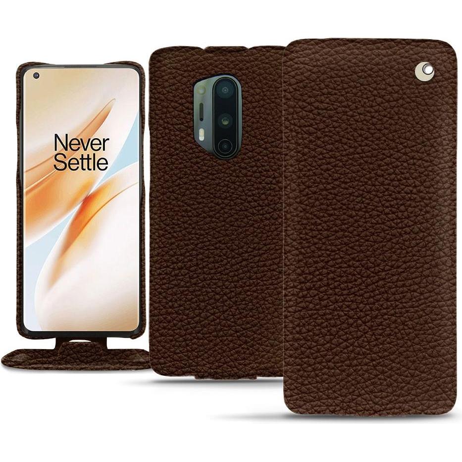 Noreve Lederschutzhülle vertikal (OnePlus 8 Pro), Smartphone Hülle, Braun