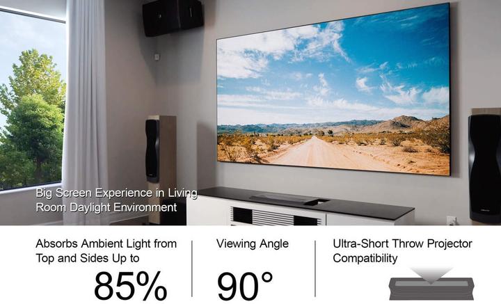 Actual product image AWOL Vision Daylight ALR projector screen, 120" 267.6 x 151.4 x 2.5cm (120")