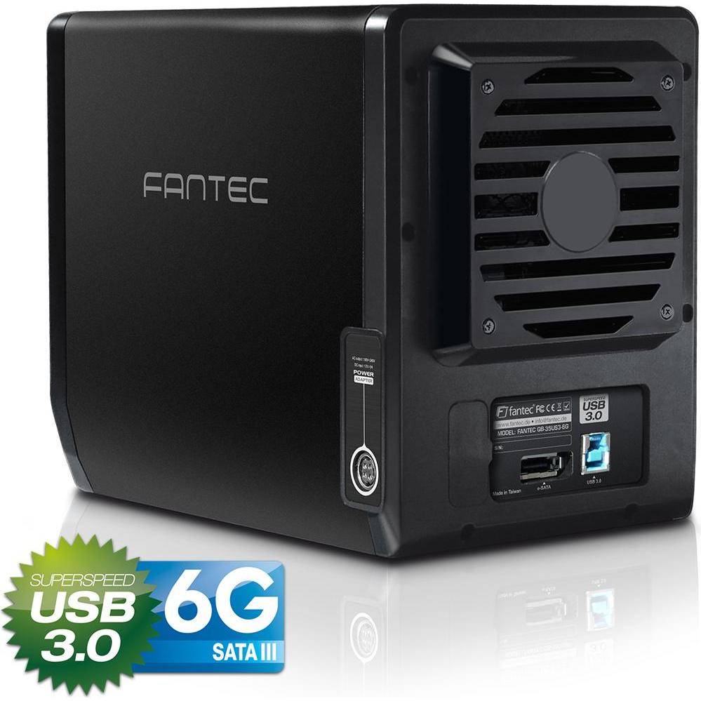 Fantec QB-35US3-6G (3.5"), Festplattengehäuse, Schwarz