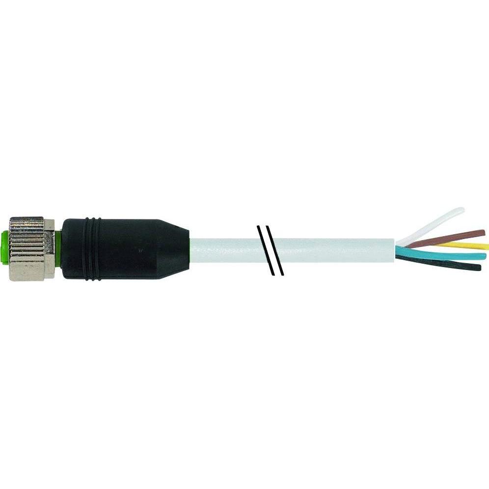 Murr Elektronik M12 Bu. ger. mit freiem Leitungsende PUR-OB 8x0.25 schleppk. 5m, Elektronikkabel + Stecker, Grau