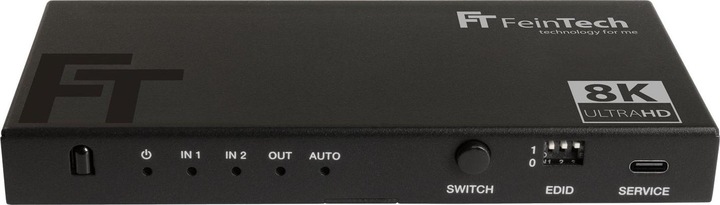 Produktbild FeinTech SW212 HDMI 2.1 Switch 2 In 1 Out mit Audio Extractor (Toslink & Aux)