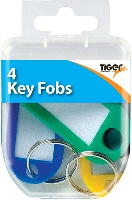 Actual product image Tiger Stationery Essential key fob 4-pack