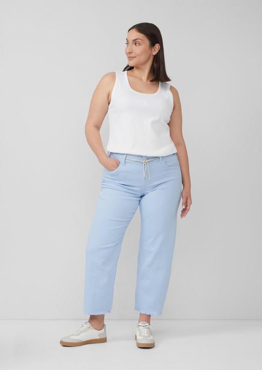 Produktbild S.Oliver Jeans-Hose Cropped-Jeans / Straight Fit / Mid Rise / Straight Leg / offener Saum (44)