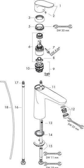 Actual product image hansgrohe Focus single-lever basin mixer 100 CoolStart with pop-up waste