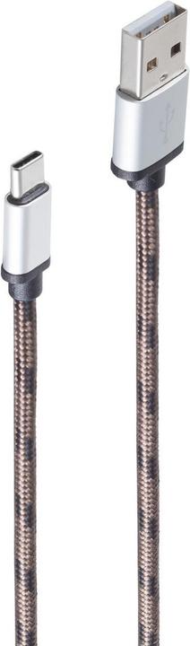 Produktbild Shiverpeaks USB Ladekabel USB A-ST auf USB C-ST Nylon gr?n 0,3m (0.30 m, USB 2.0)