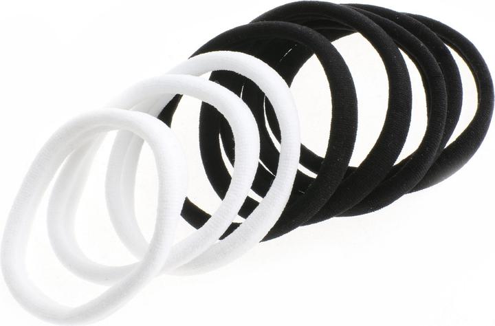 DailyGo Attache cheveux 5 cm, 8 pièces, noir et blanc (Élastiques à cheveux)
