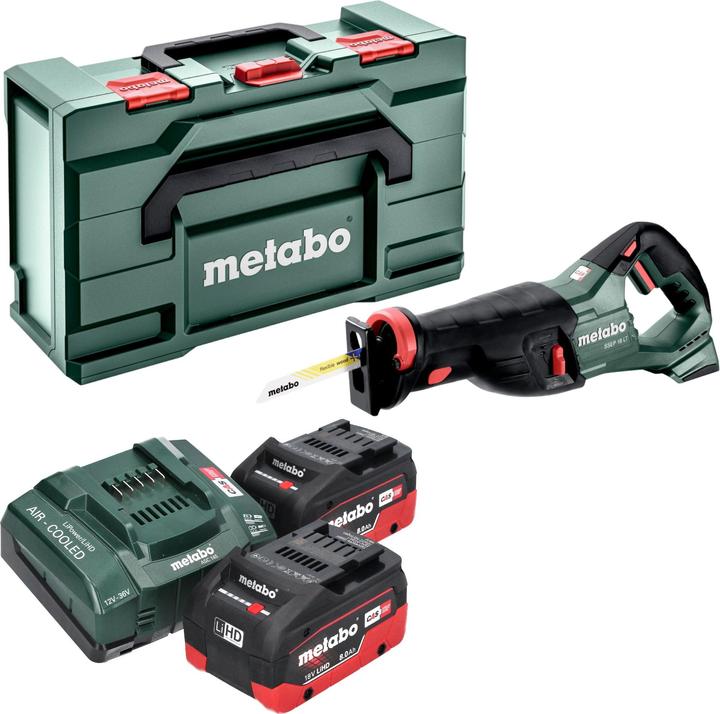 Produktbild Metabo SSEP 18 LT Akku Säbelsäge 18 V 32 mm + 2x LiHD Akku 8,0 Ah + Ladegerät + Metabox