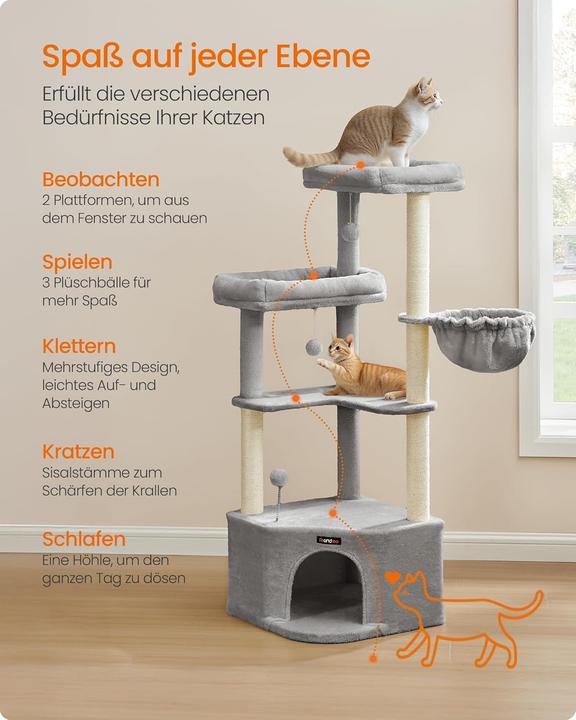 Actual product image Feandrea Cat scratching post (140 cm, Taupe grey)