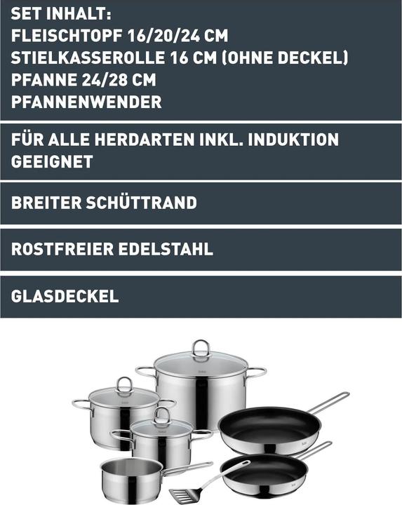 Produktbild WMF 2109305323 (Pfannenset + Topfset, Edelstahl, 28 x 31.80 cm)