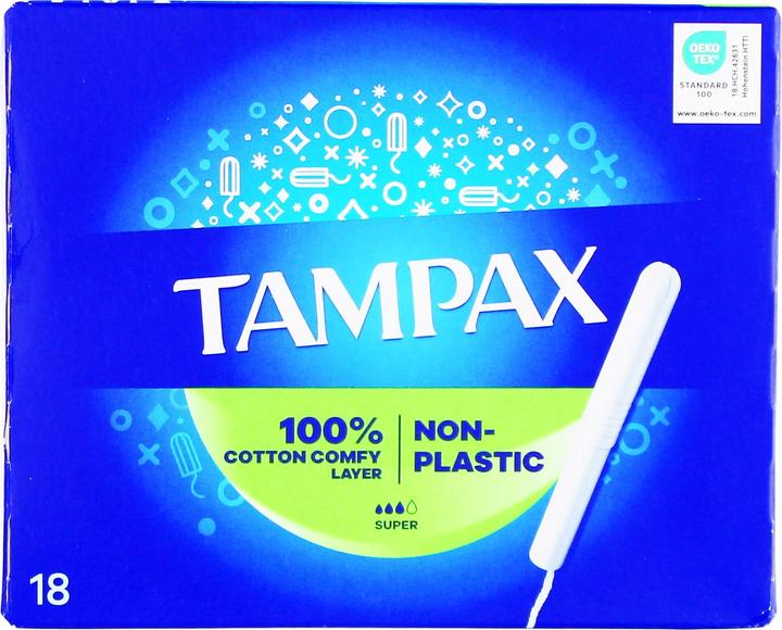 Tampax Non-Plastic Super 18.0ks