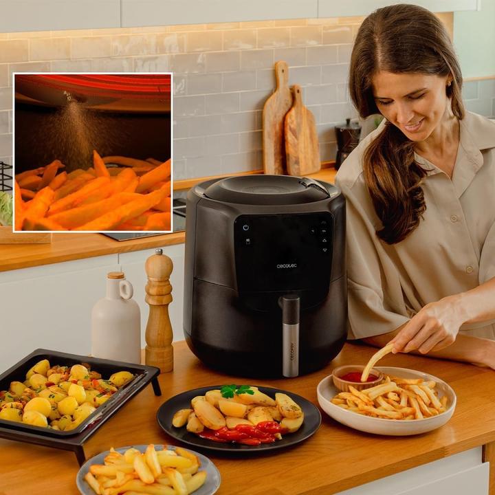 Immagine prodotto Cecotec Friggitrice ad aria senza olio con spruzzo automatico, controllo touchscreen, autopulizia, 8 menu
