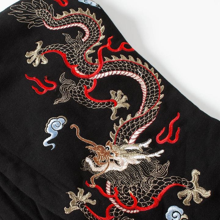 Image du produit Niepce Pull à capuche graphique brodé Dragon en tissu épais (XXL)