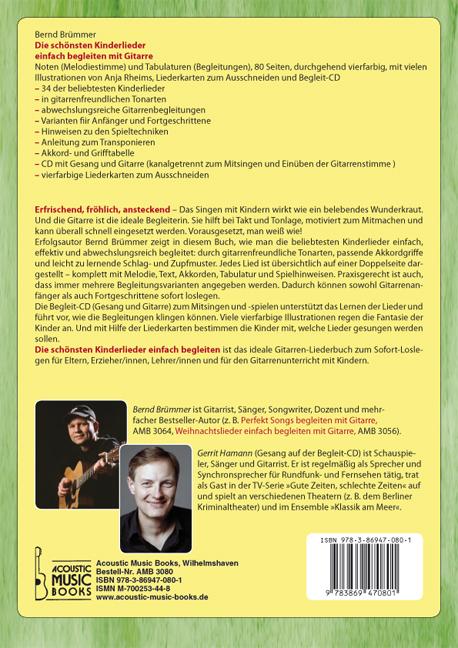 Produktbild Die schönsten Kinderlieder einfach begleiten mit Gitarre (Deutsch, Gerrit Hamann, Bernd Brümmer, Anja Rheims, 2010)