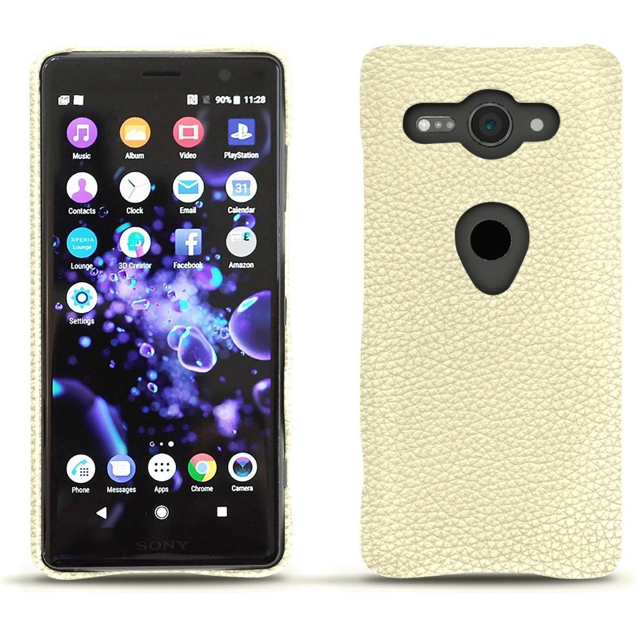 Noreve Lederschutzhülle (Sony Xperia XZ2 Compact), Smartphone Hülle, Weiss