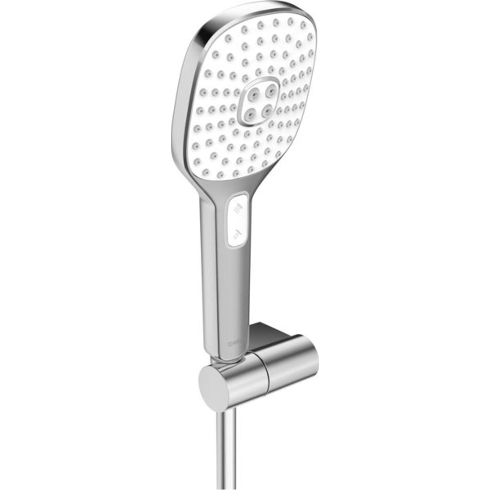 Hansa, Duschbrause, HANSAACTIVEJET Style Handbrausegarnitur, 3-strahlig, 108x120 mm, 84380233 (3 Strahlarten, 15 l/min)