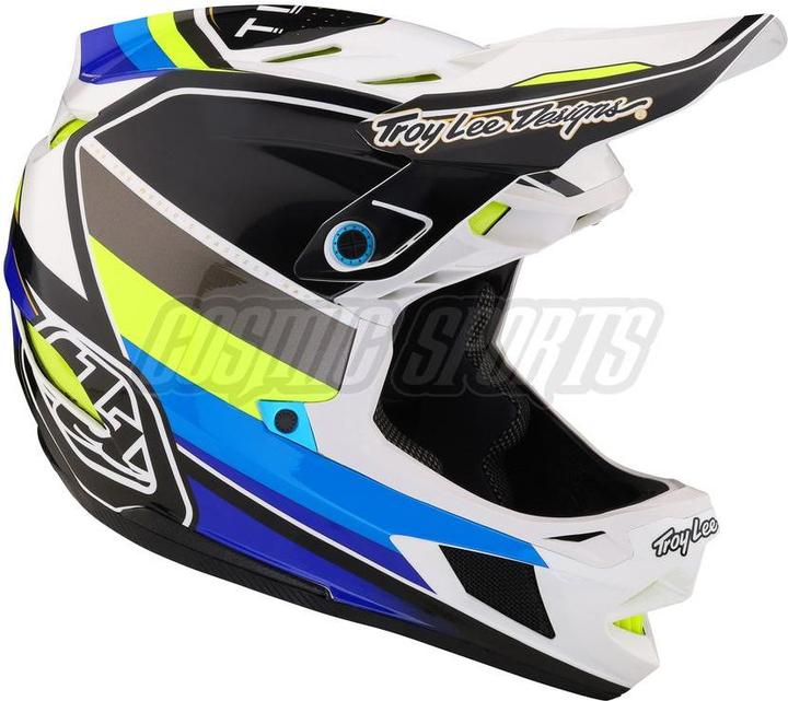 Image du produit Troy Lee Designs Casque D4 Composite MIPS, Reverb, blanc/bleu, XS | 53-54cm (53 - 54 cm)